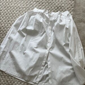 White ZARA  Button-Up Skirt size Large made in Turkey cotton and elastin  midi
